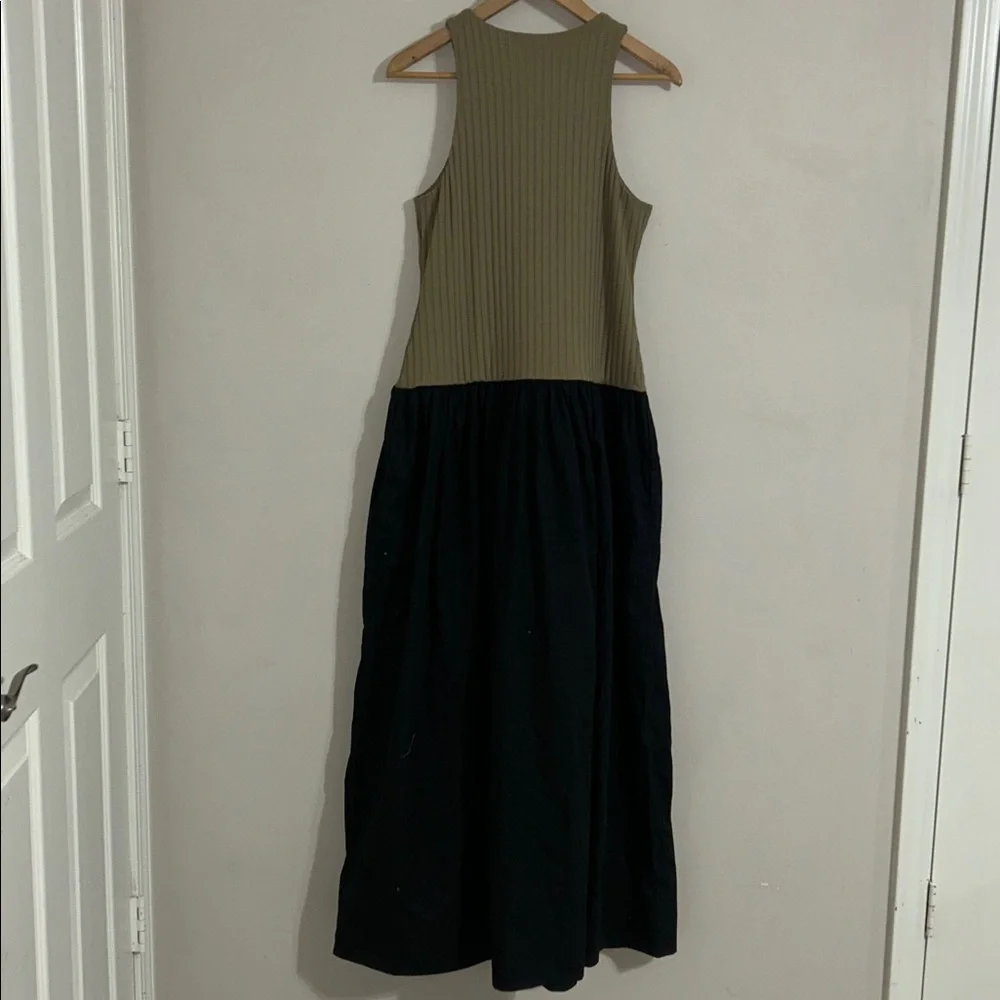 Banana Republic Women's Black & Khaki Ribbed Tank Top Maxi Dress Size Large - Picture 6 of 9